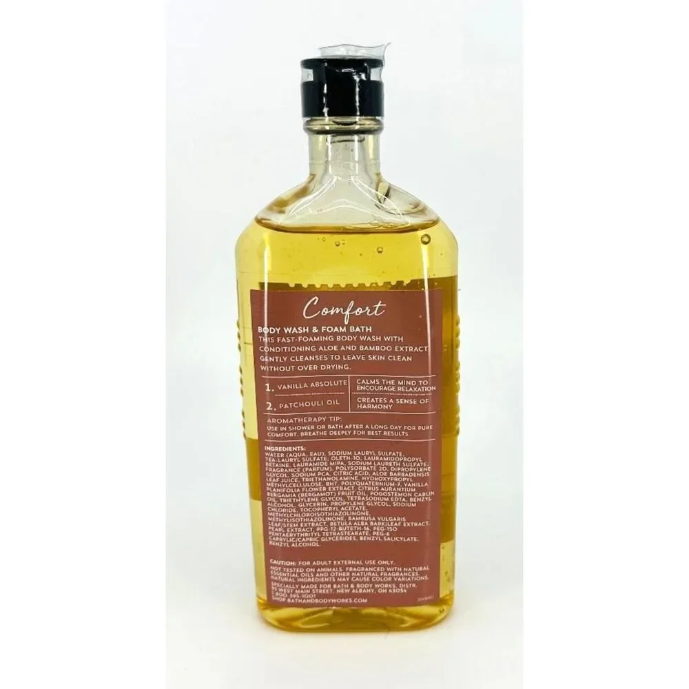 Bath & Body Works Aromatherapy Comfort Vanilla + Patchouli Body Wash 10 oz *NEW
